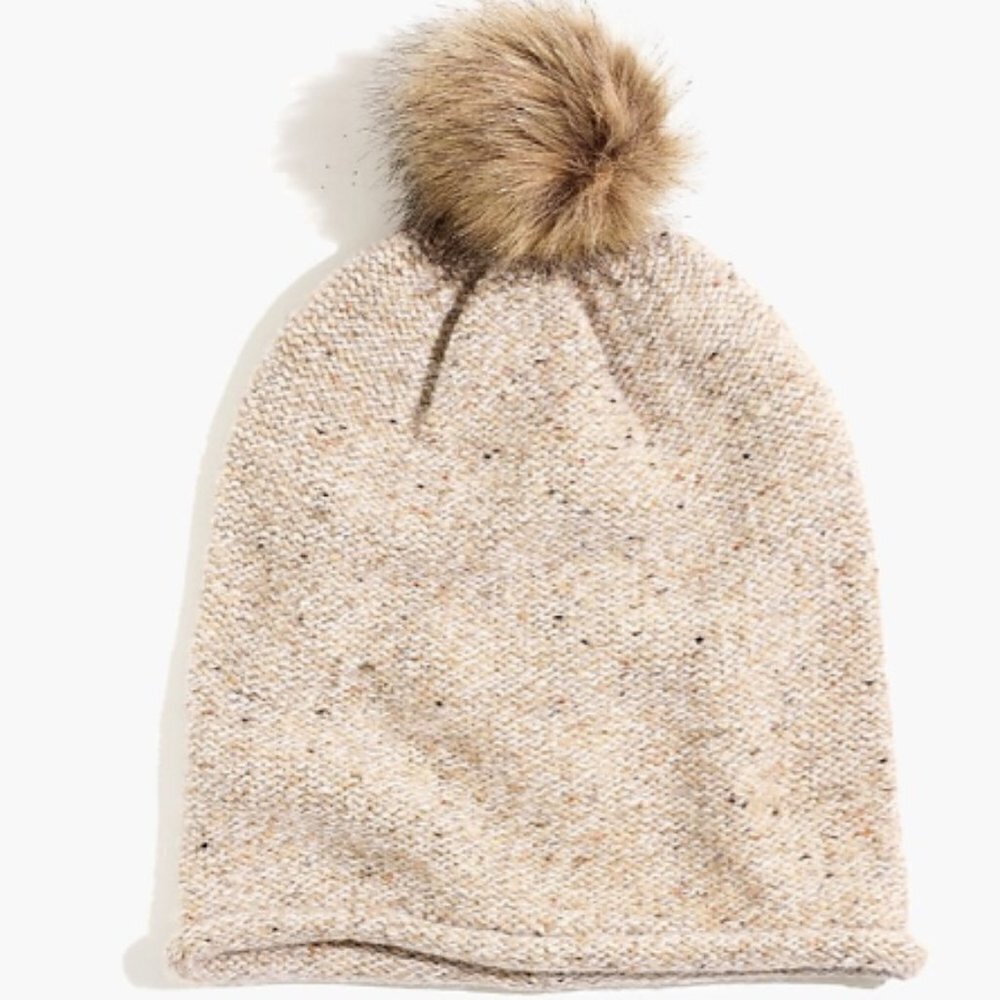 New!! Faux-Fur Pom-Pom Beanie